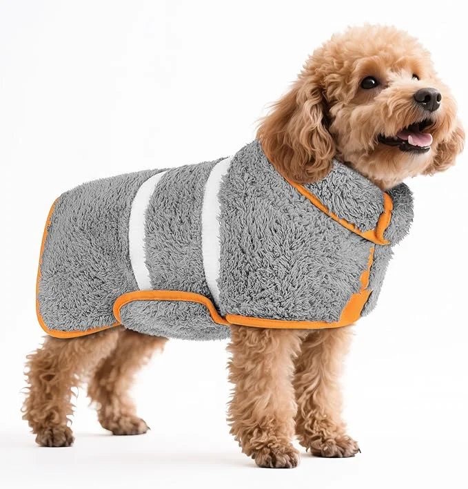 Excellent Bienbee Dog Bathrobe Quick Drying Super Absorbent Dog Robes for After Bath Warm Keeping Dogs Towel Dogs Bath Supplies Gray SAbout ThisOverview Traditional