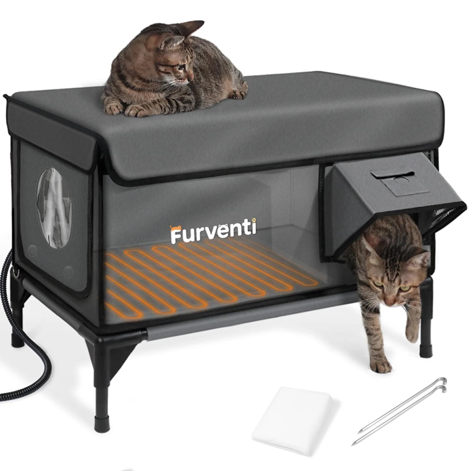 Specialty Lamlingo Heated Outdoor Cat House with Dual Camera Mounts Weatherproof Insulated Sophisticated