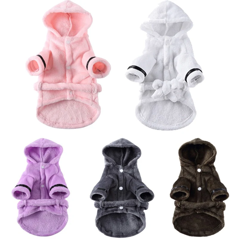 Authentic Luxury Soft Pet Dog Puppy Hooded Bathrobe Official