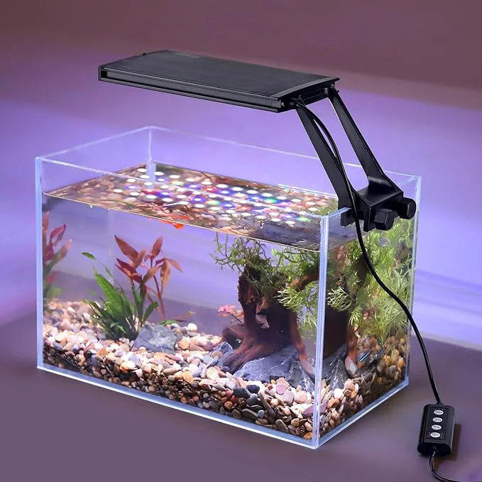 Natural hygger Clip On 24 7 Lighting Aquarium LED Light Sunrise-Daylight-Moonlight and Optimized