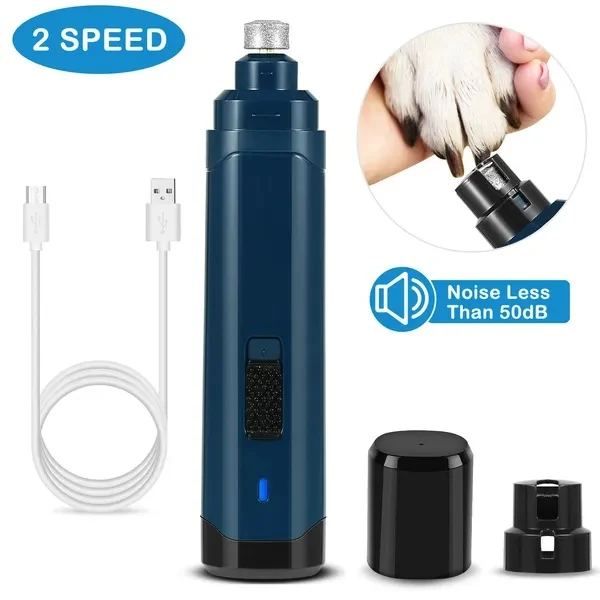 Official 2 Speeds Quiet USB Rechargeable Pet Nail Grinder Specifications Original Design