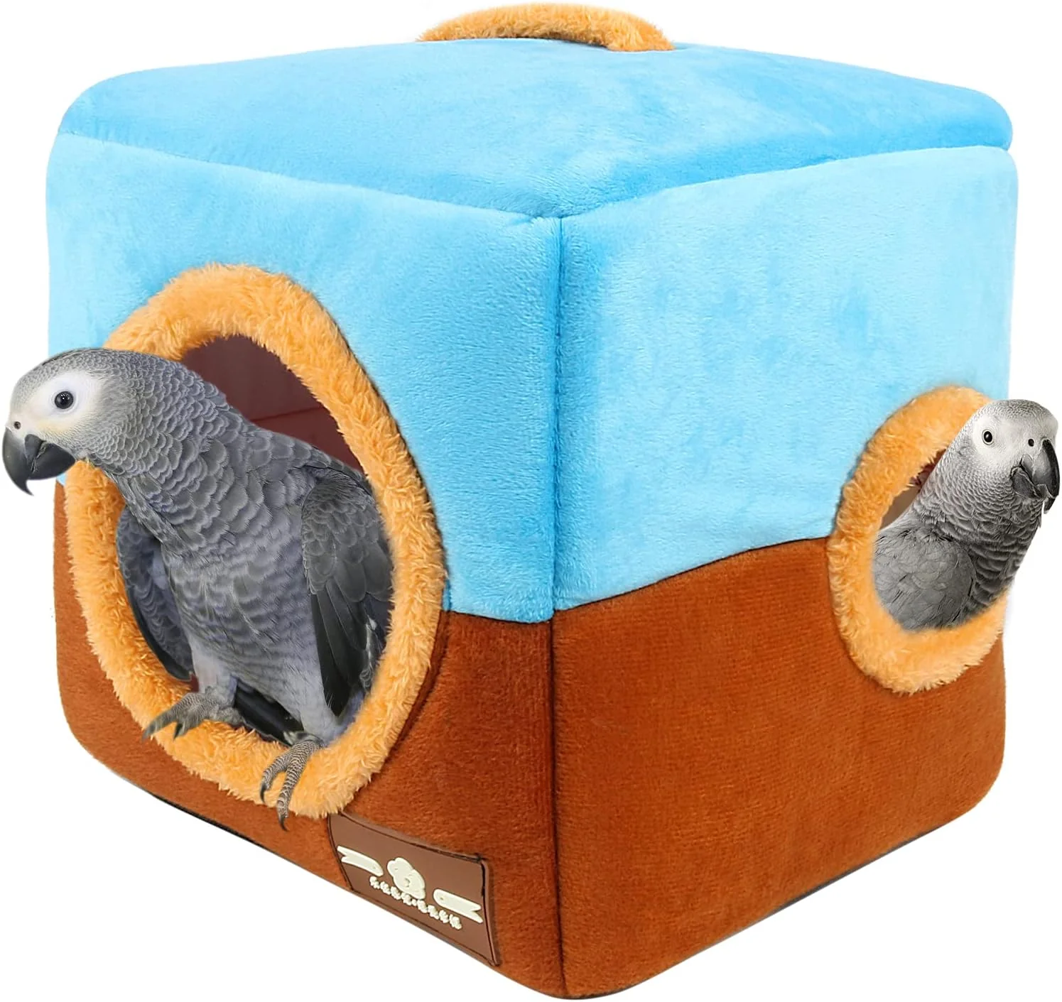 Crafted Large Size Parrot Nest House - Winter Warm Bird Snuggle Hut Hanging Birds House Cage Hideaway Cave Bed for Large Birds Amazon Parrots African Grey Cockatoos Macaws Carefully Designed