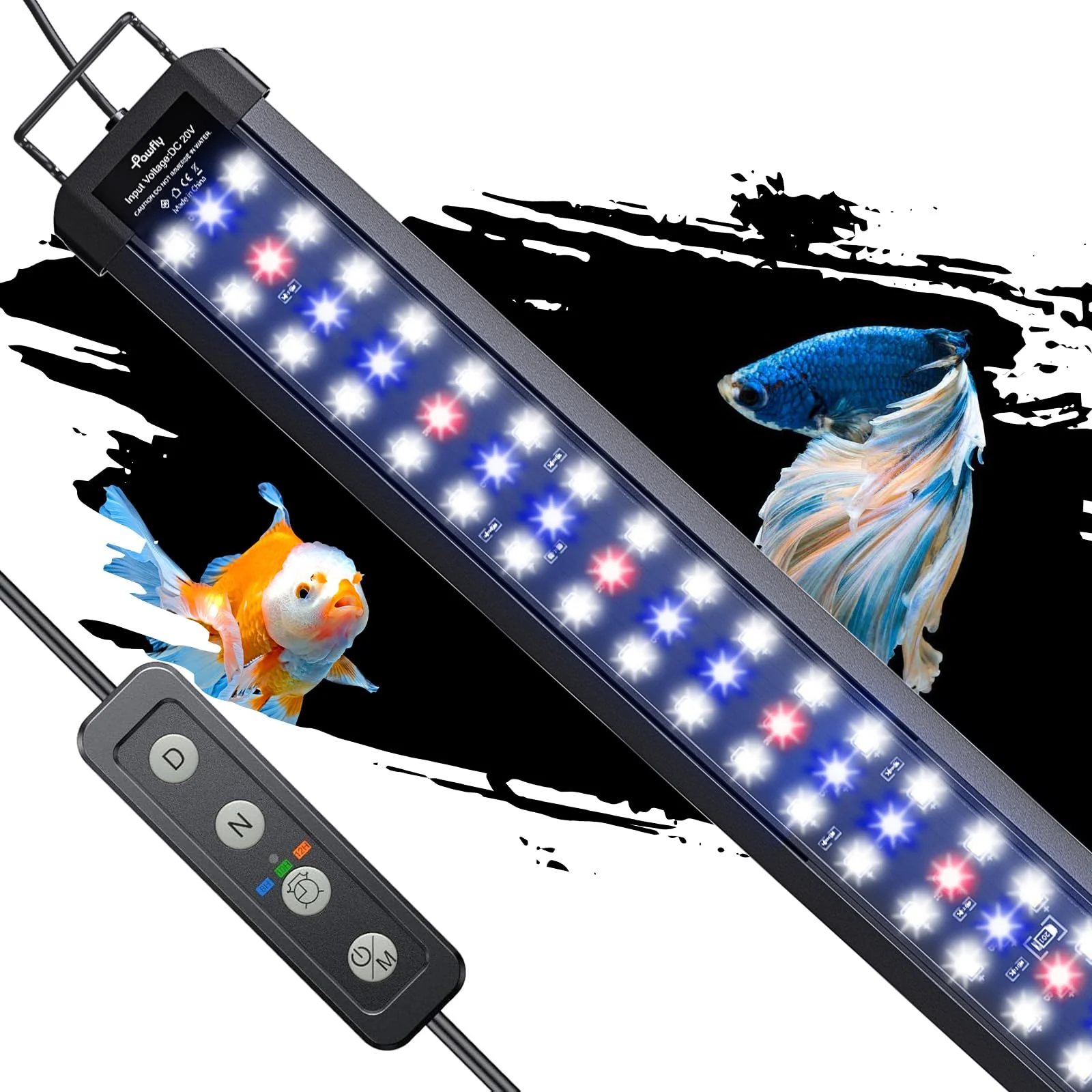 Crafted Pawfly 33W Aquarium LED Light for 48-54 Inch Tanks Full Spectrum Day Night Modes Smart