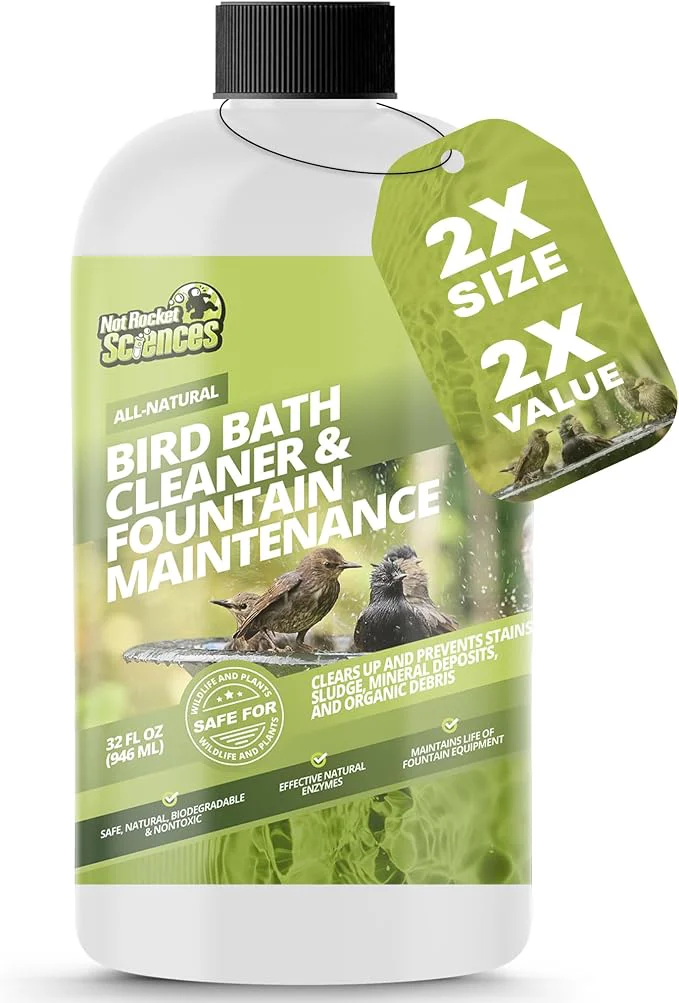 Convenient 32oz Bird Bath Cleaner Cleans 160 Gallons of Water I Fountain Cleaner Safe Superior