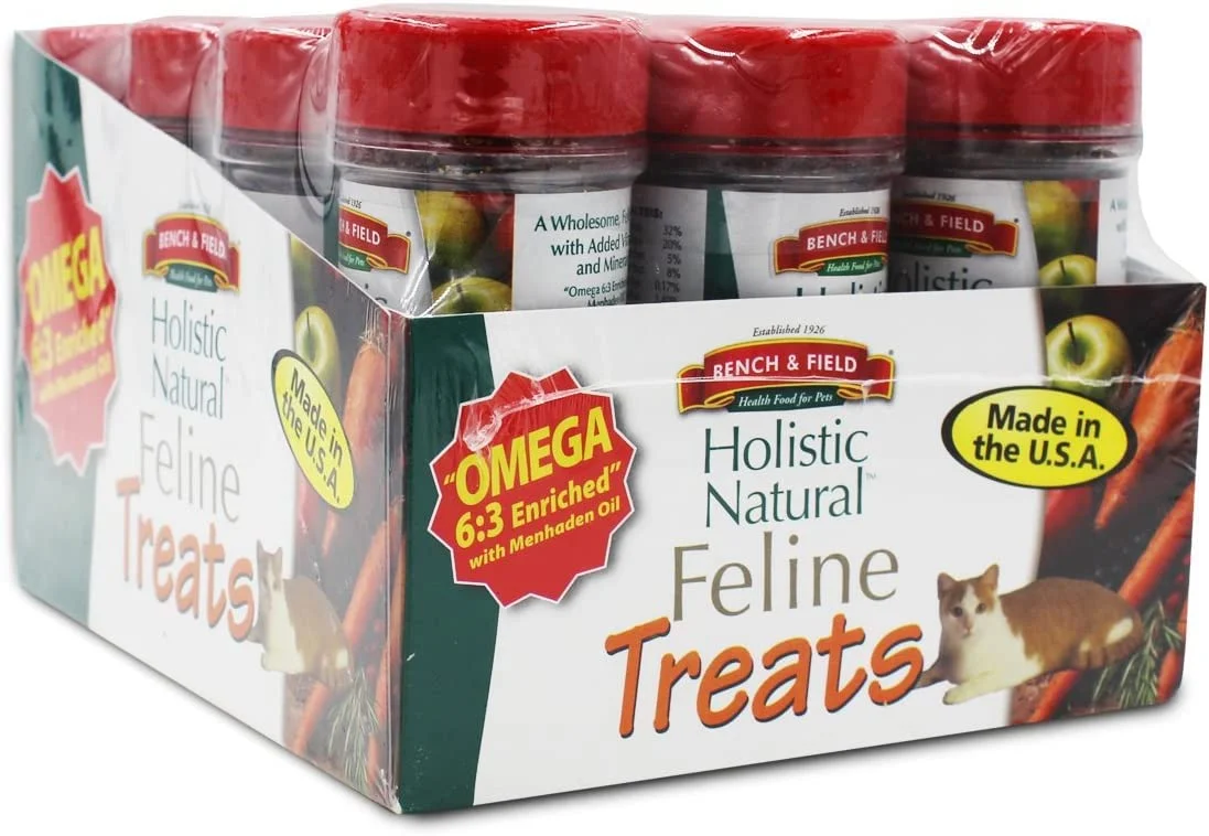 Artisan Bench Field Holistic Natural Kitty Cat Treats — Crunchy Fish Bites Seafood Flavor 12 x 3oz Bottles Dependable
