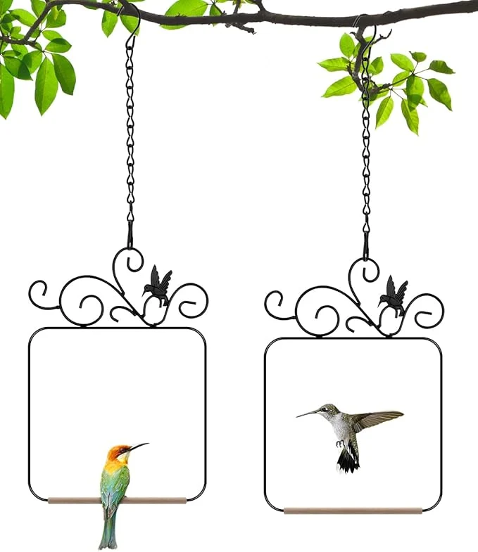 Specialty PACETAP Hummingbird Swings and Perches Metal Frame 2 Pack Wild Bird Swing Stylish