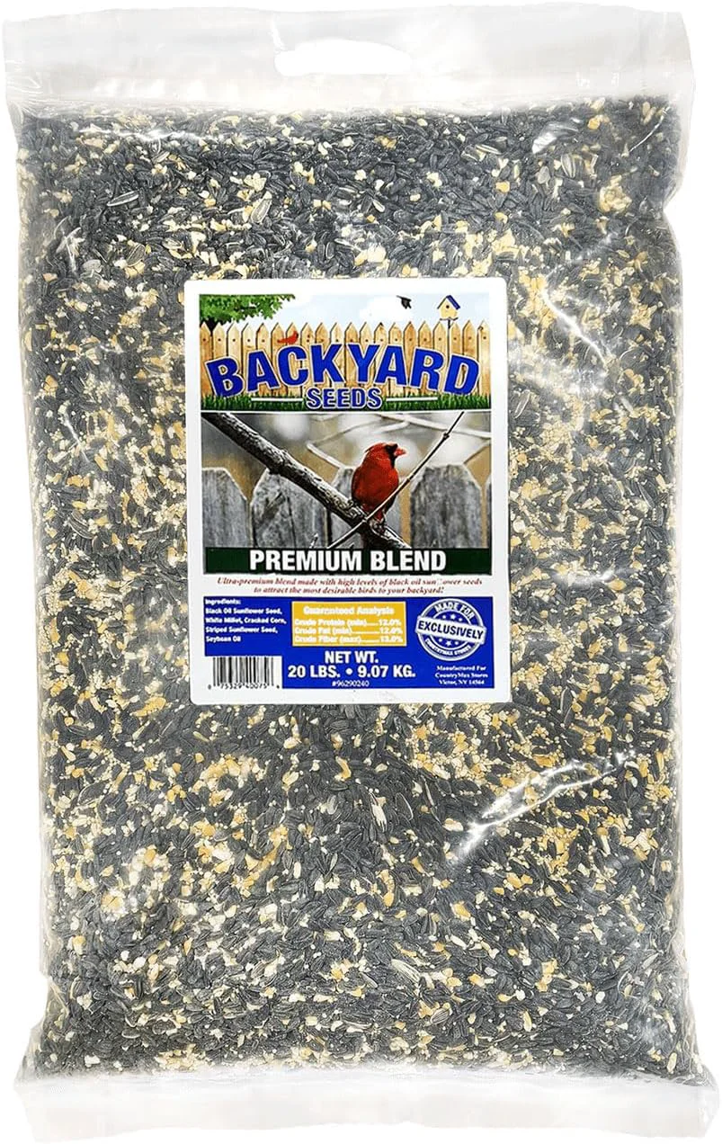 Contemporary Backyard Seeds Premium Blend Bird Seed 20 lb - to Attract Songbirds - Wild Bird Food Mix with Black Oil Sunflower 20 Pounds Effective