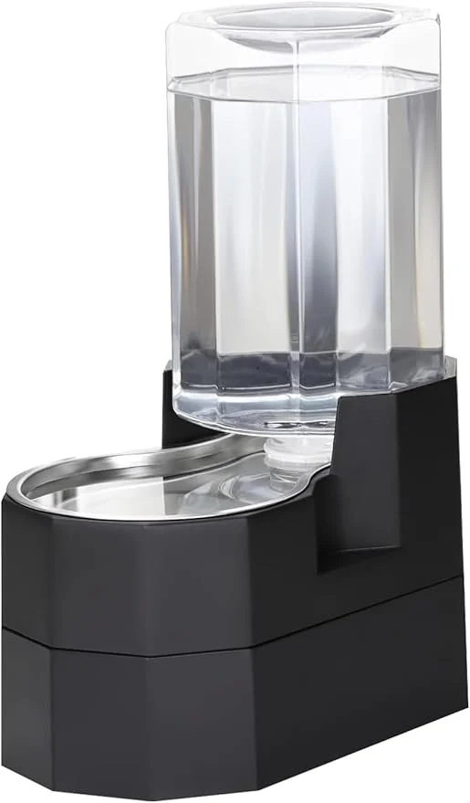 Exclusive Sfozstra Large Dog Water Dispenser 7L Raised Gravity Gray Automatic Stainless Casual