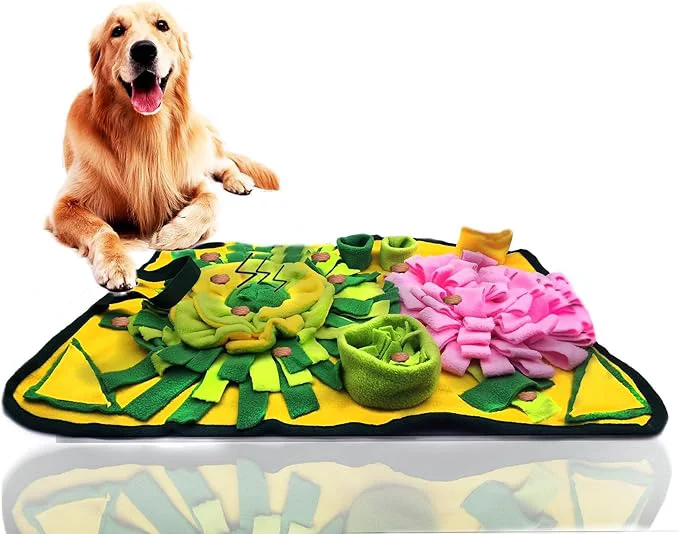 Detailed Dogs Snuffle Mat Pet Feeding Mats Puppy Sniffing Pad Cat Doggies Interactive Puzzle Toys for Multiple Breeds Encourages Natural Foraging Skills Training and Stress Release Yellow About This Optimized