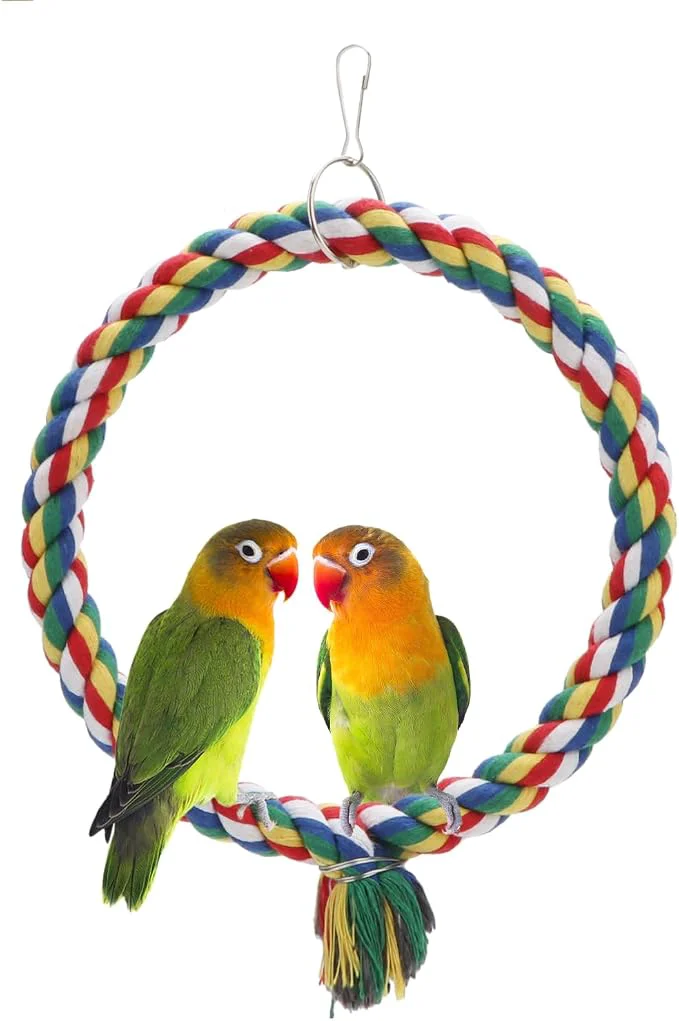 Optimized Bird Rope Swing Colorful Perch Climbing Toy World-Class
