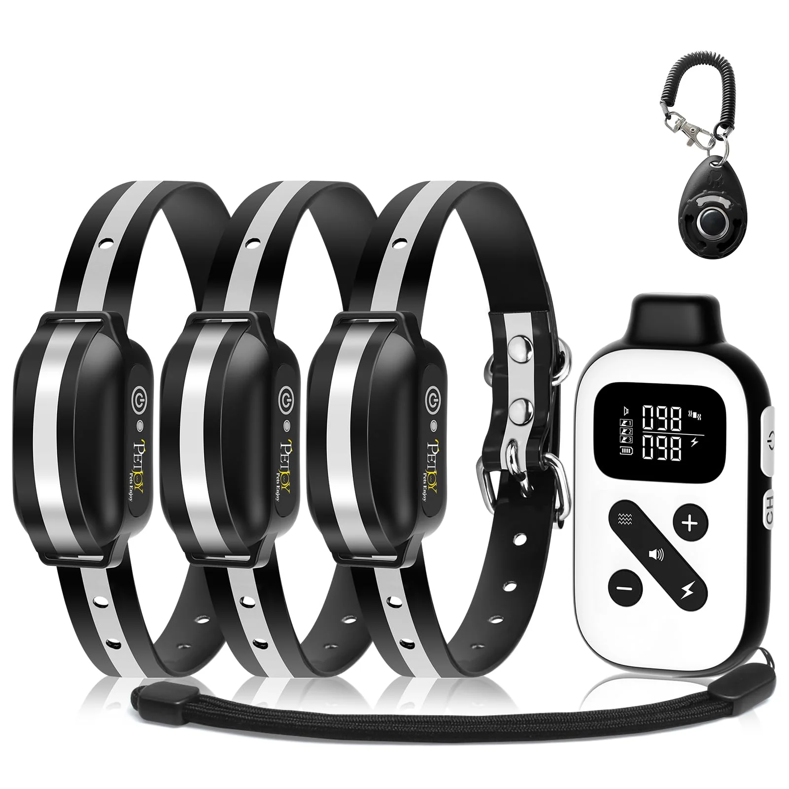 Eco-Friendly PetJoy 3 Dog Shock Collar for Large Dogs — Automatic Bark Collar with Remote 5 Sensitivity Levels Long-Lasting