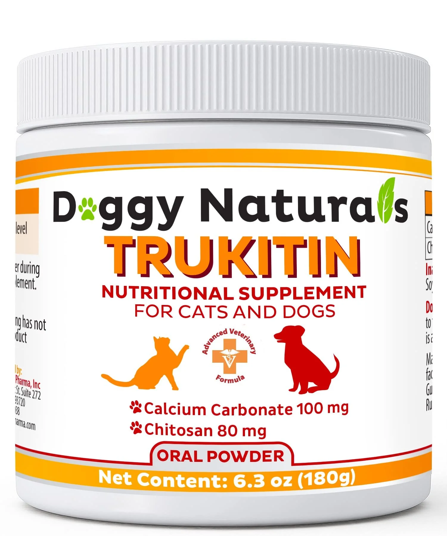 Advanced Pet Health Pharma Trukitin Chitosan Phosphate Binder for Cats Dogs — All-Natural USA-Made Renal Support Powder High-Grade