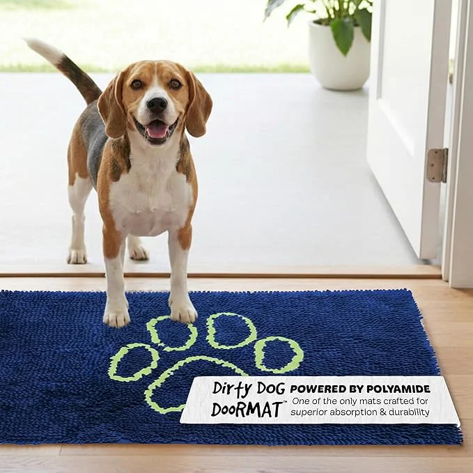 Effective Dog Gone Smart Dirty Dog Doormat - Fast Drying Rug with Super Gripper Backing for Clean Floors - Super Absorbent and Machine Washable Mat for Muddy Paws - MarineAbout ThisOverview Stylish