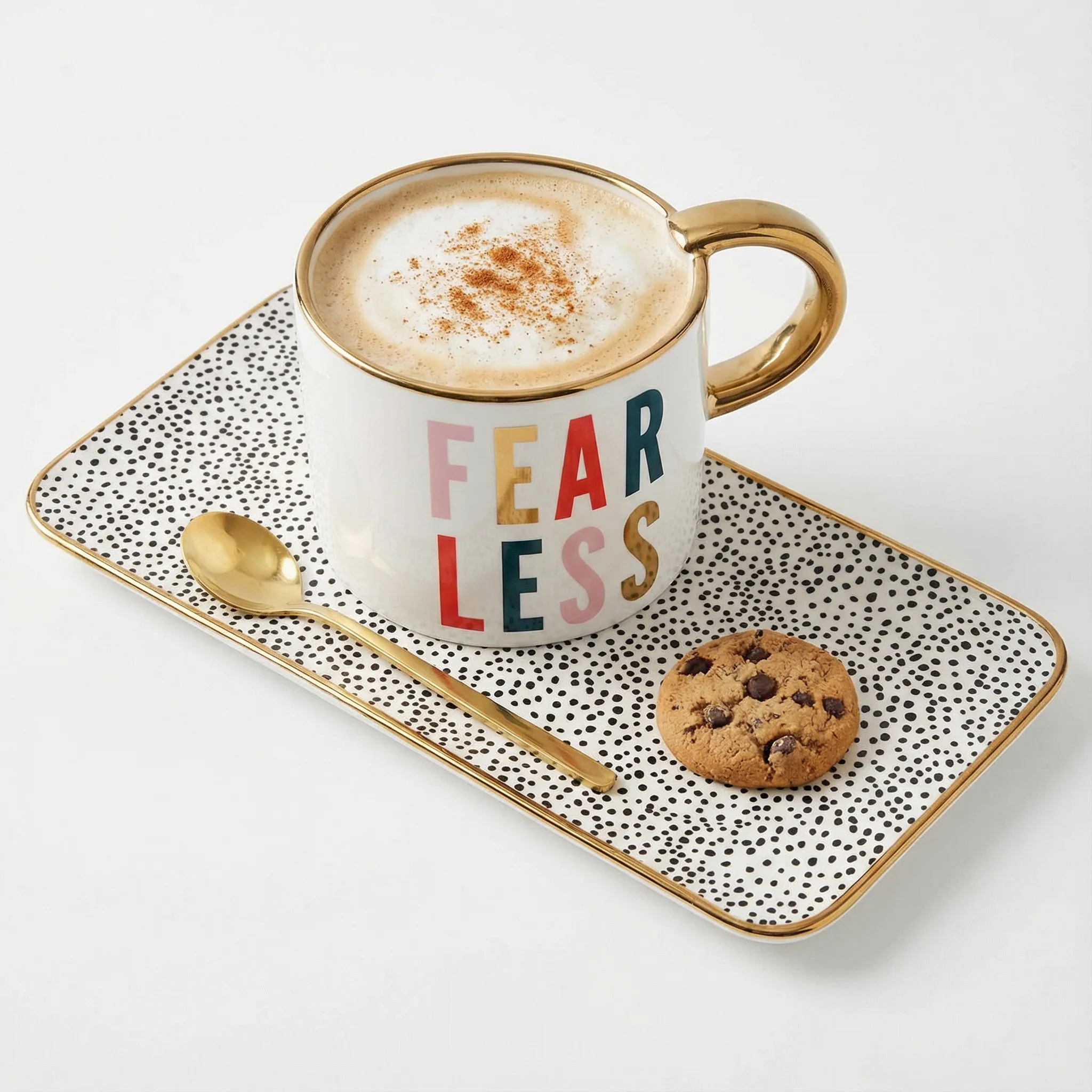 Traditional Fearless Mug Tray and Spoon Set Eco-Friendly