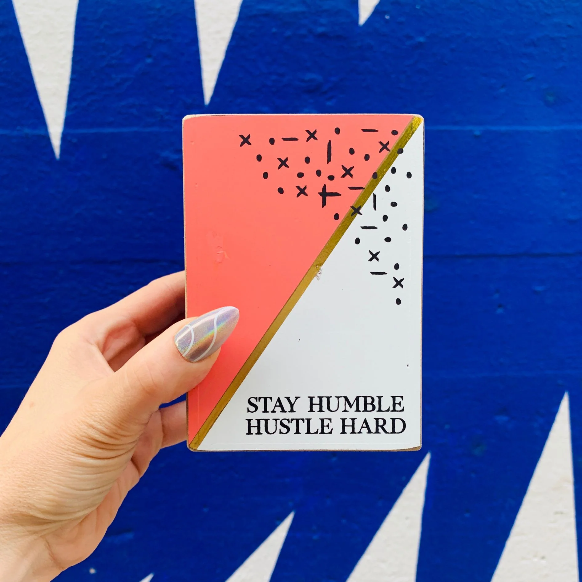 Elegant Stay Humble Hustle Hard Wood Pencil Holder Powerful