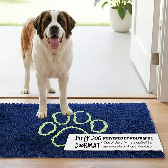 Carefully Designed Dog Gone Smart Dirty Dog Doormat - Fast Drying Rug with Super Gripper Backing for Clean Floors - Super Absorbent and Machine Washable Mat for Muddy Paws - MarineAbout ThisOverview