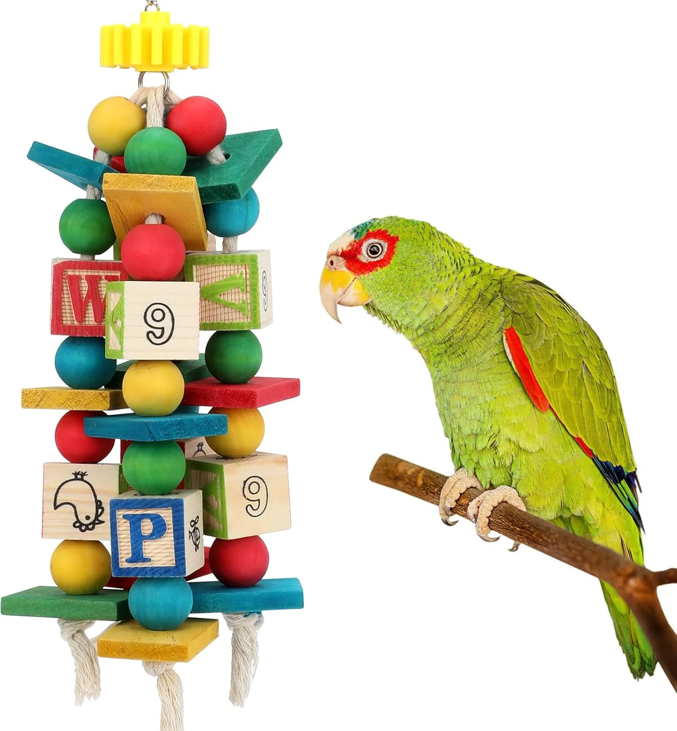 Efficient Rypet Wood Bird Chewing Toy for Cage Wooden Birds Cage Toys for Helping Trim Beak Parrot Toys for African Grey Parrots Cockatoos Amazon Parrot and Other Small to Medium Parrots High-Grade