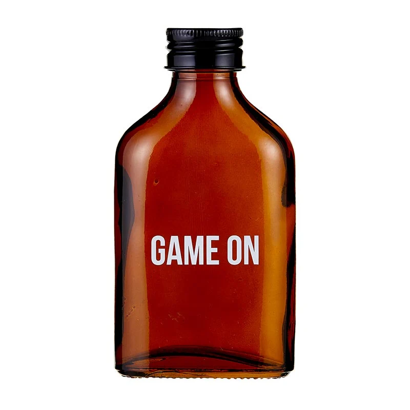 Dependable Game On Amber Mini Flask Fathers Day Dad Gift Sports Themed Liquor Bottle Glass Superior