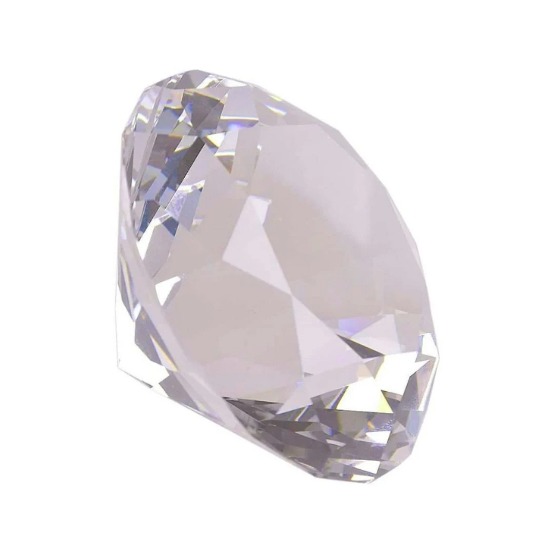 Specialty Diamond Bauble Paperweight Cut Glass 2.4 Diameter Elite