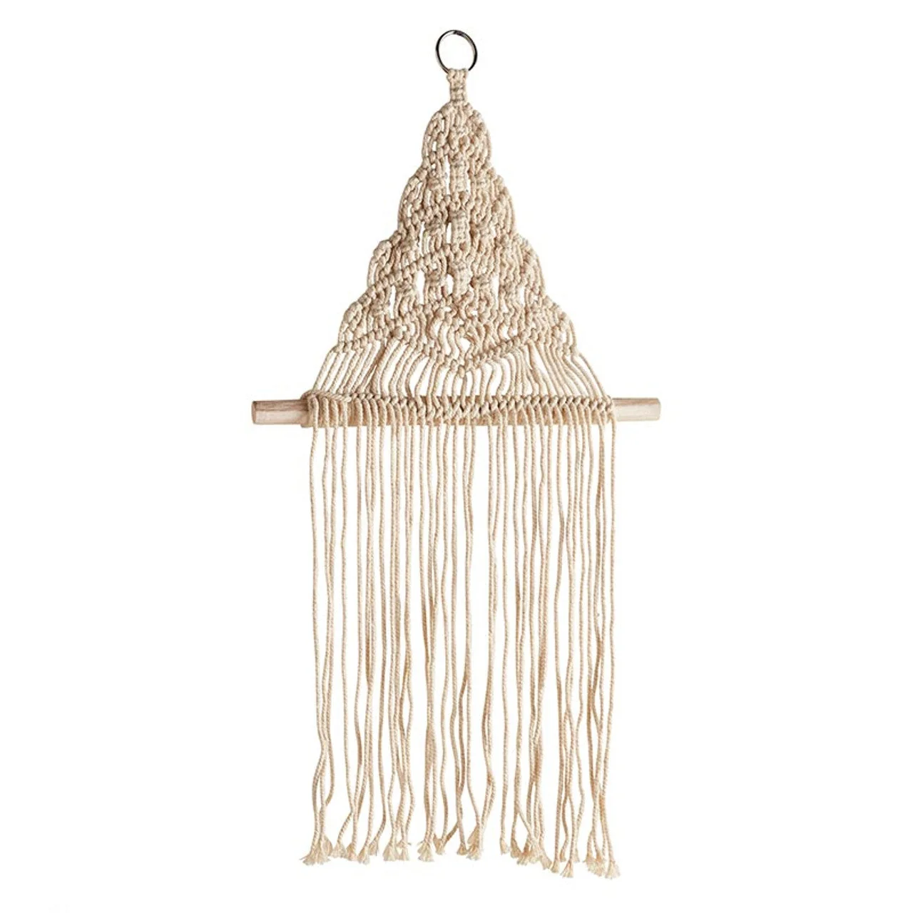 Modern Bohemian Style Triangle Decor Macrame Decorative Wall Hanging 25 x 13.75 Organic