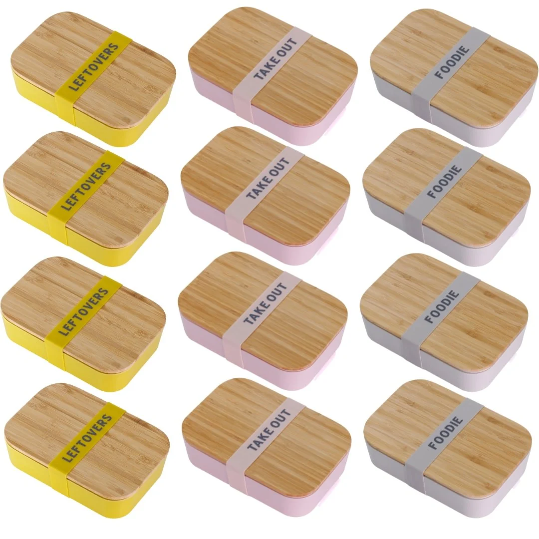 Selected Meal Prep 12 Pack of Bamboo Lunch Boxes Fashionable