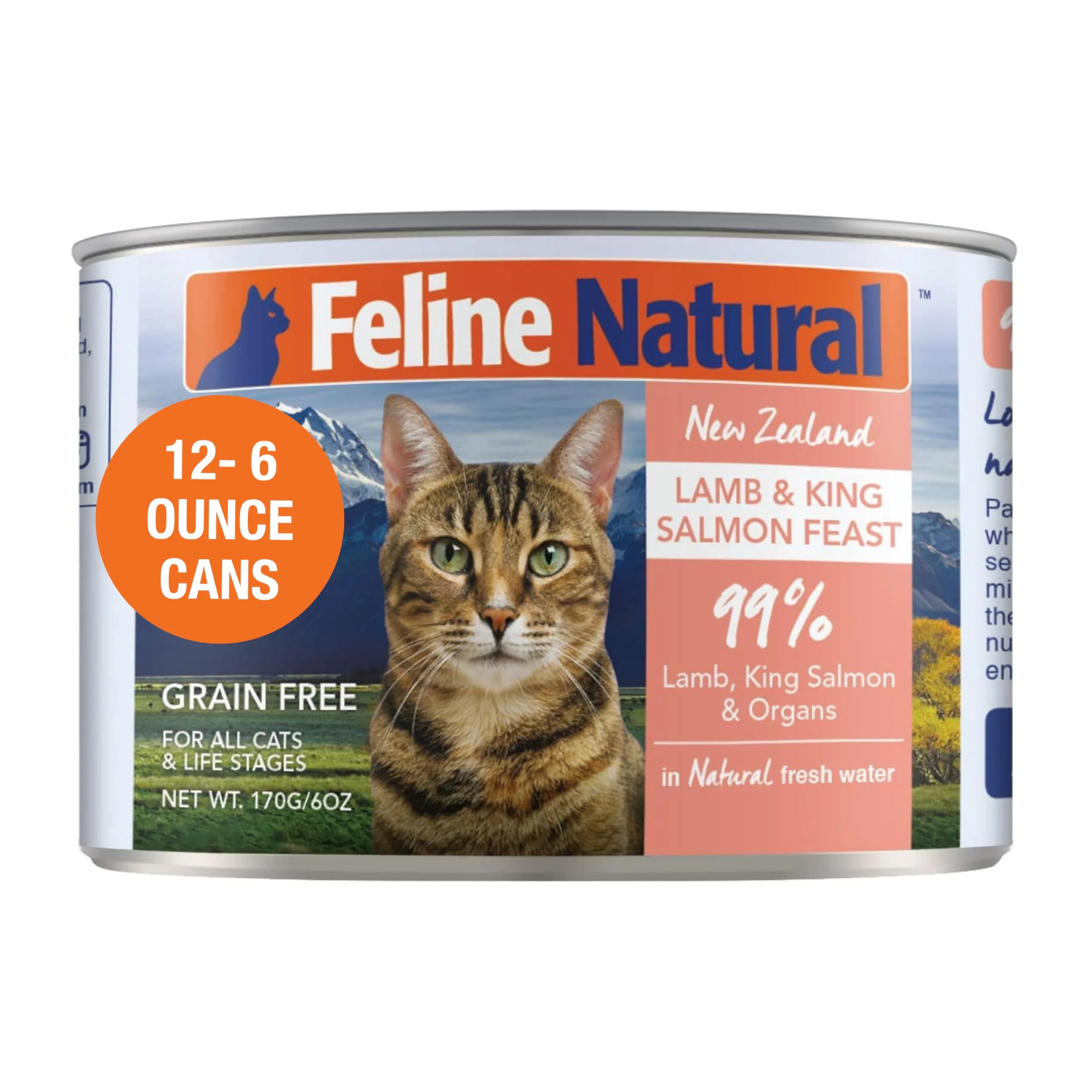 Authentic Feline Natural New Zealand Canned Cat Food – Lamb Salmon Feast Grain- Low-Carb Wet Food 6 oz Pack of 12 Reliable
