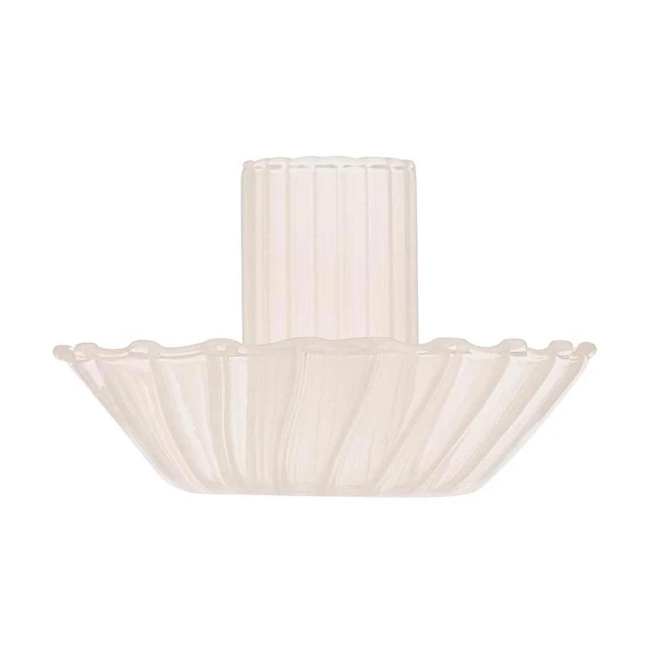 Classic Glass Candle Holder in Cream Aesthetic Tinted Candle Sticks Glass Taper Candlestick Base Dependable