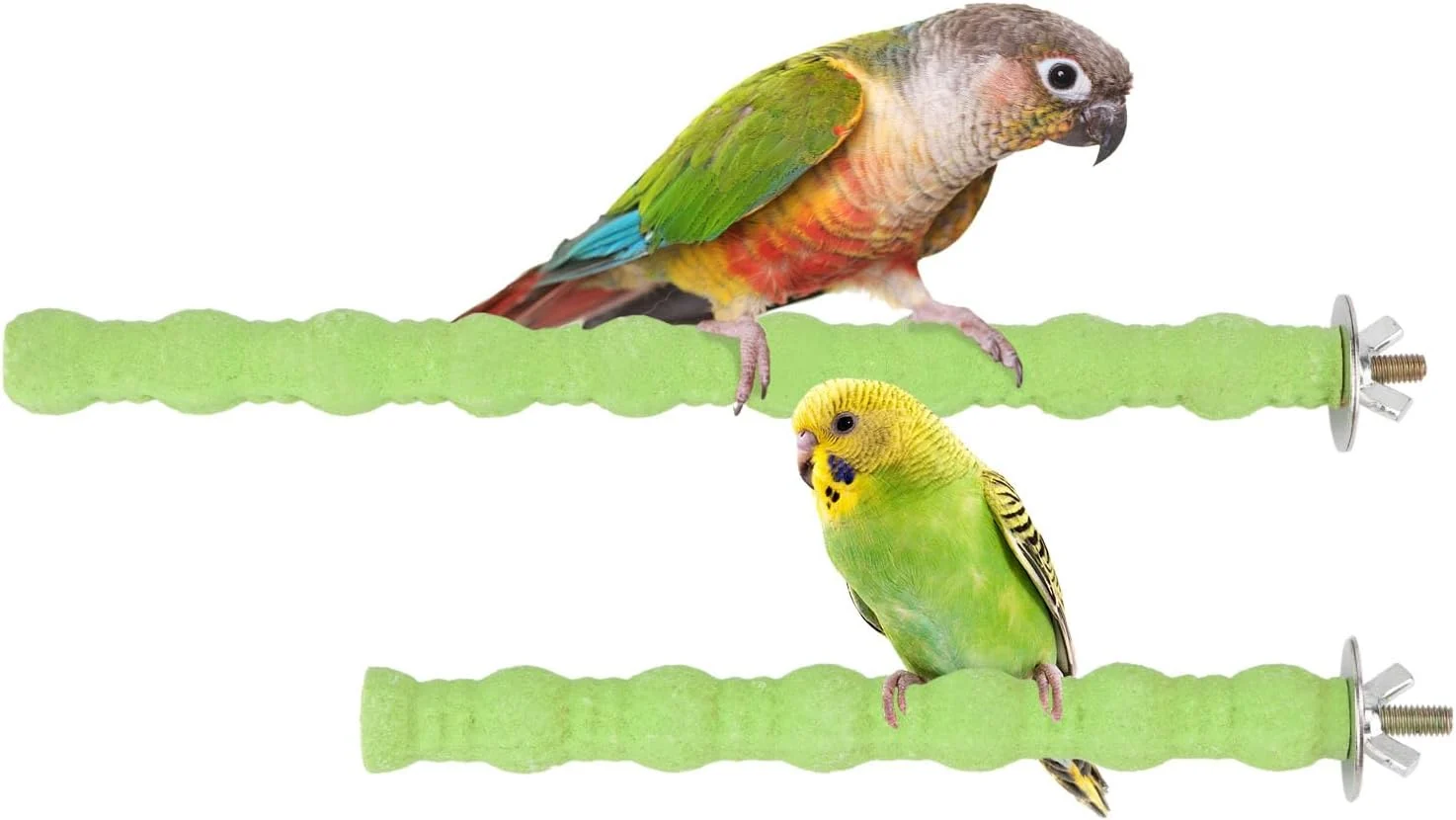 Trendy Hypeety 2PCS Bird Wood Perch Stand Parrot Paw Grinding Stick Toy Pet Bird Cage Stand Platform for Bird Parrot Budgies Parakeet Cockatiels Cage Accessories 7in 10in Green Official