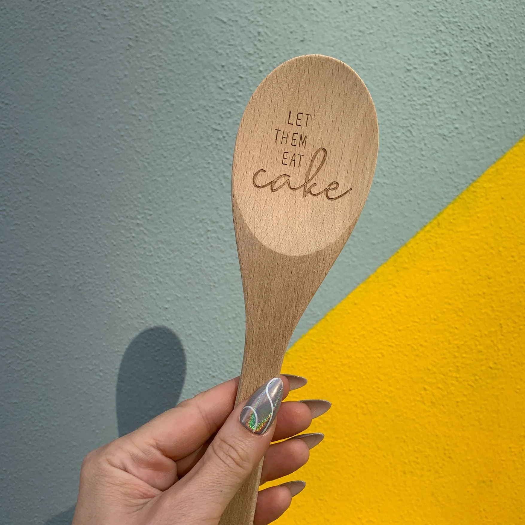 Organic Let Them Eat Cake Marie Antoinette Inspired Cooking Spoon Cute Wooden Spoon in Muslin Gift Bag World-Class