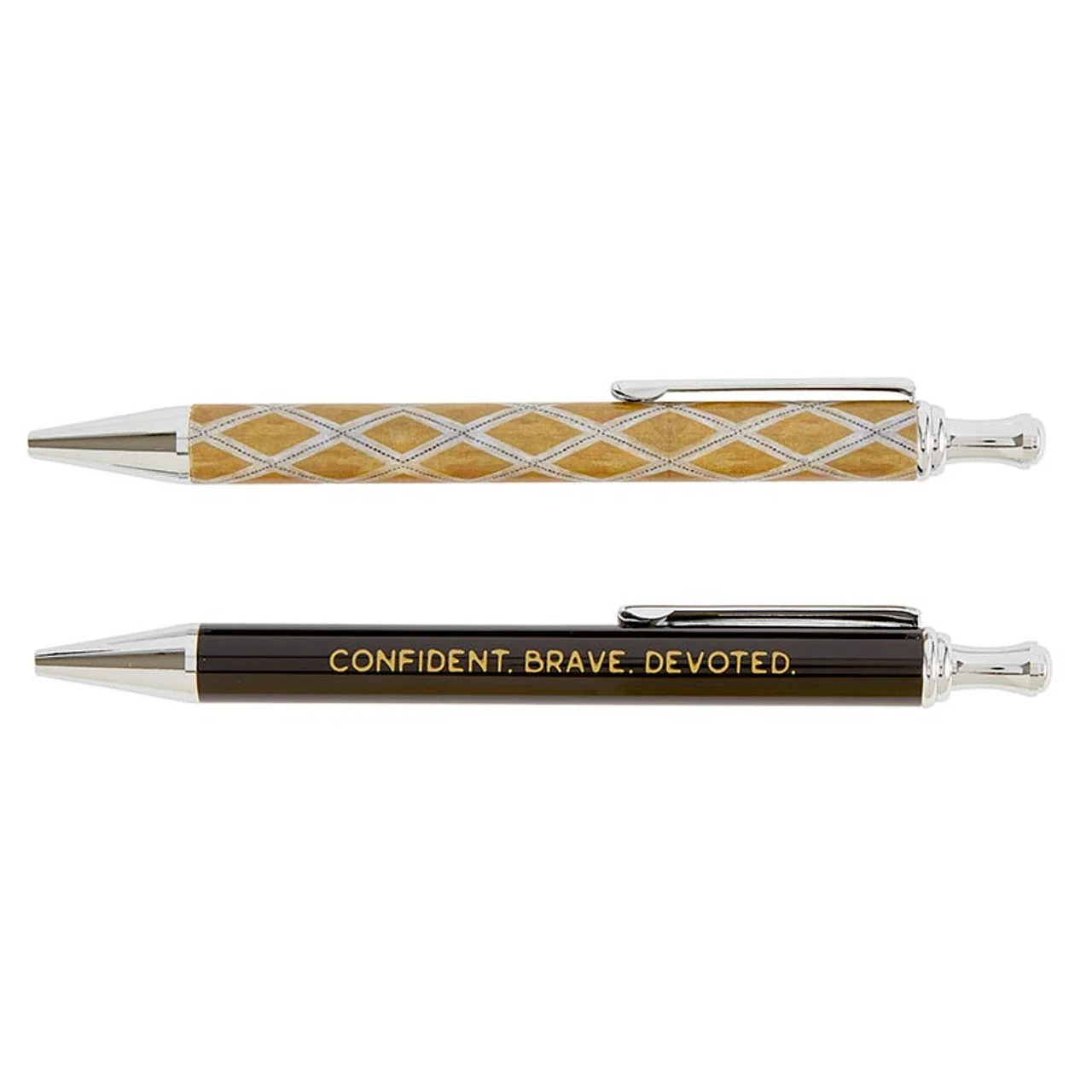 Casual Confident Brave Devoted Pen Set Set of 2 Giftable Pens in Box Refillable Gifts For Him Pure