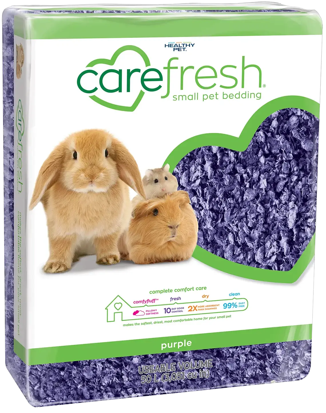Minimalist Carefresh Complete Comfort Purple Paper Bedding for Small Animals 50 Liter Long-Lasting