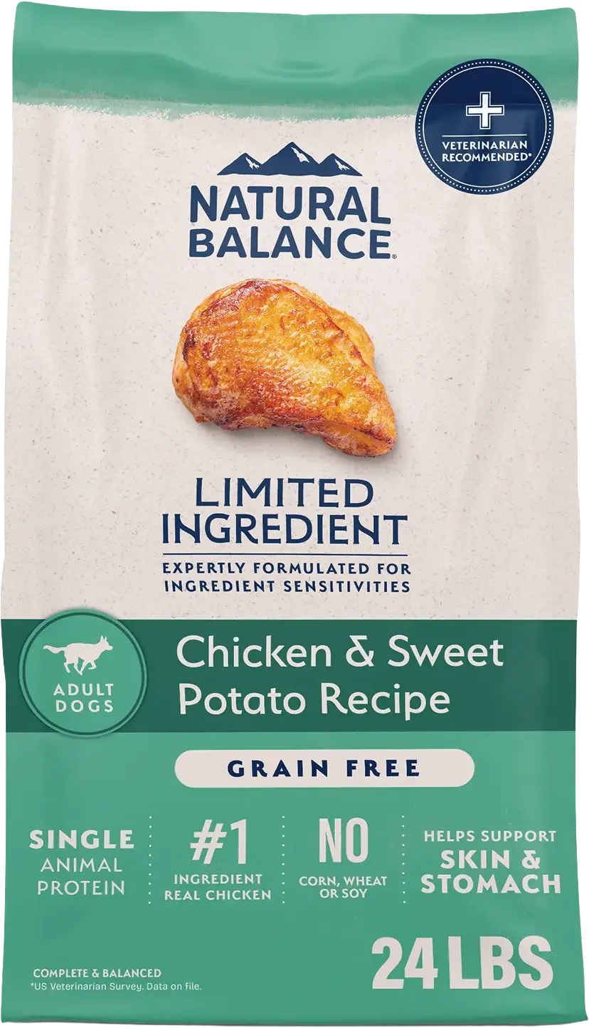 Trusted Natural Balance Limited Ingredient Grain- Adult Dry Dog Food Chicken Sweet Potato Recipe 24-lb Flexible