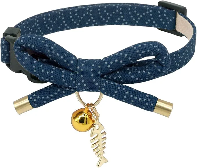 Verified PetSoKoo Cute Bowtie Cat Collar Natural