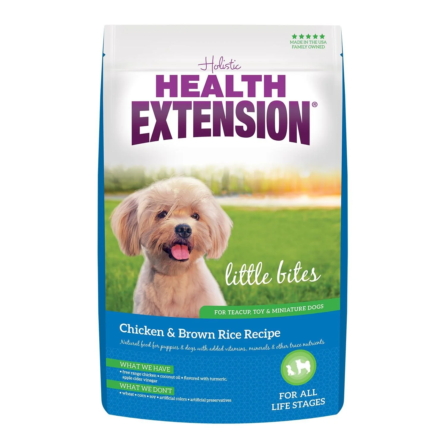 Efficient Health Extension Little Bites Dry Dog Food Chicken Brown Rice Recipe 18-lb High-Grade