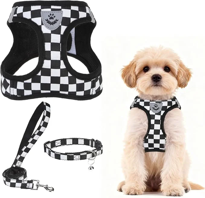 World-Class PUPTECK Adjustable Dog Harness Collar and Leash Set Step in No Pull Pet Harness Genuine