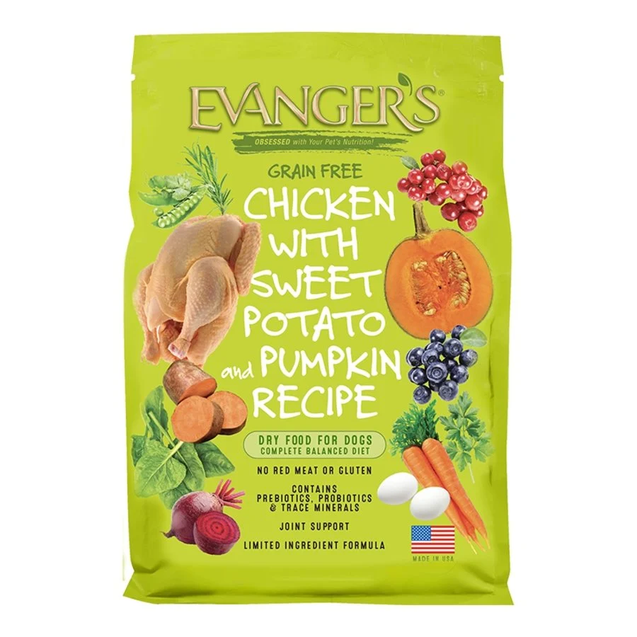 Efficient Evanger's Grain- Chicken with Sweet Potato Pumpkin Recipe Dry Dog Food 4.4-lb Fast