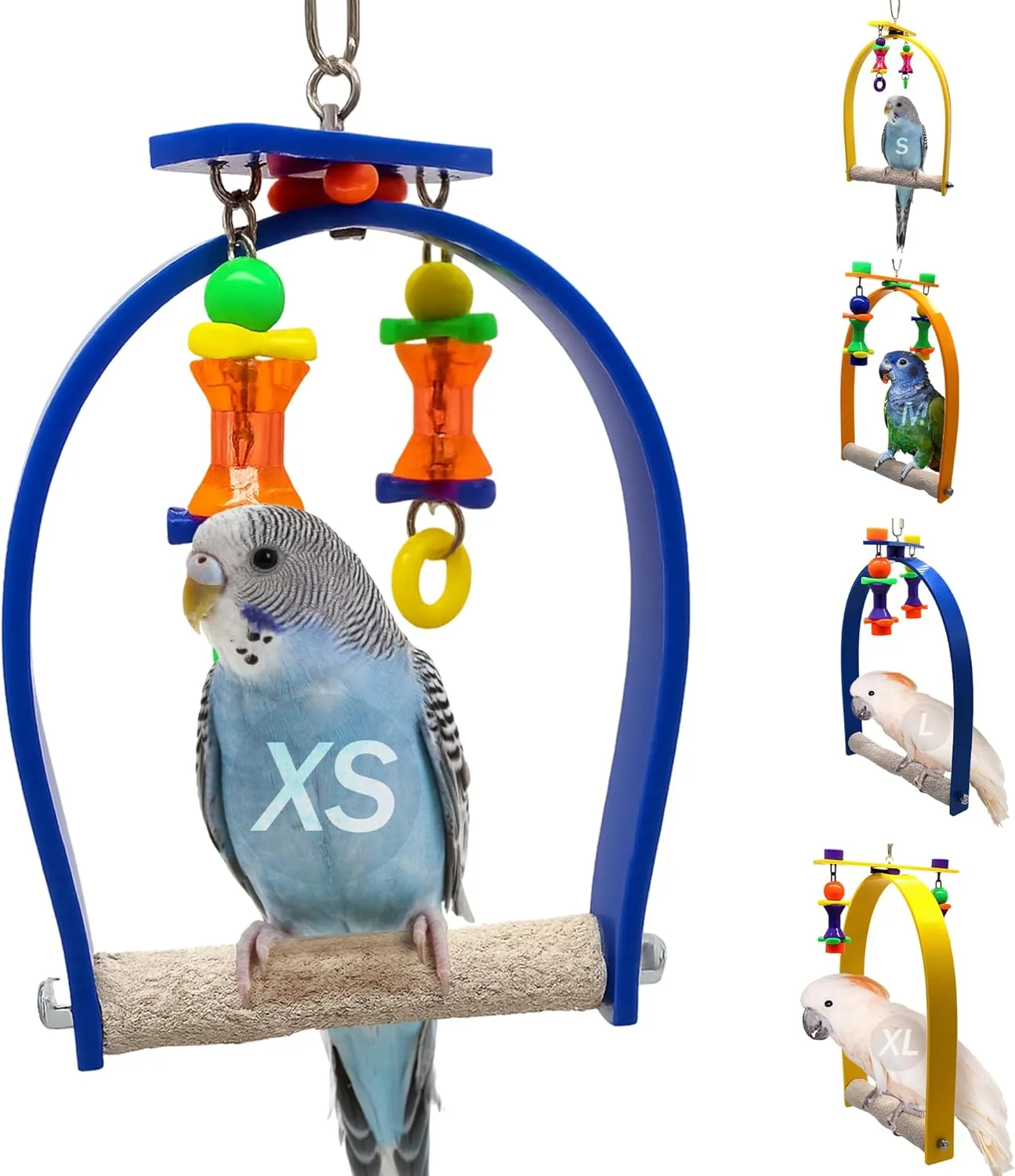Sustainable Small Whirly Bird - Cage Toy Stimulates Visual and Physical Activity - Safe Non-Toxic Cage Accessories for Small Birds High-End