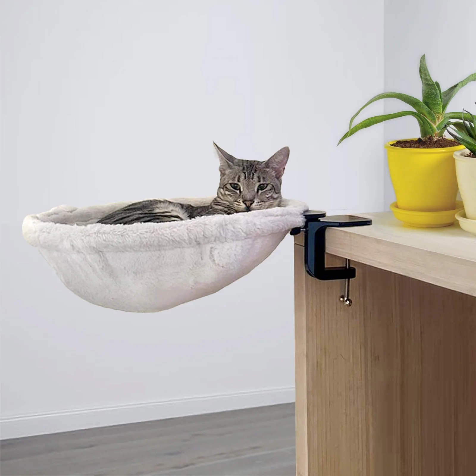 Elite Kobuddy Durable Ergonomic Cat Desk Bed - Supports 50 lbs Space-Saving Desk Perch Flexible