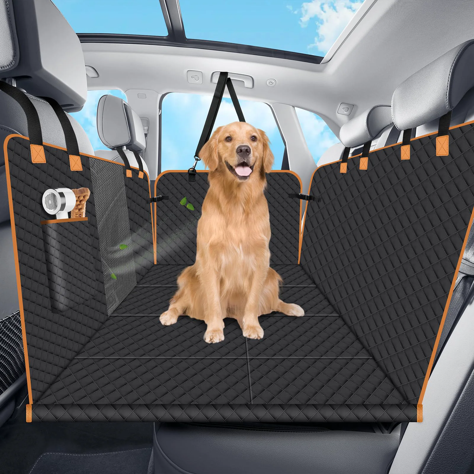 Trusted Lekespring Dog Car Seat Cover — Back Seat Hammock with 4-Panel Hard Bottom Pure