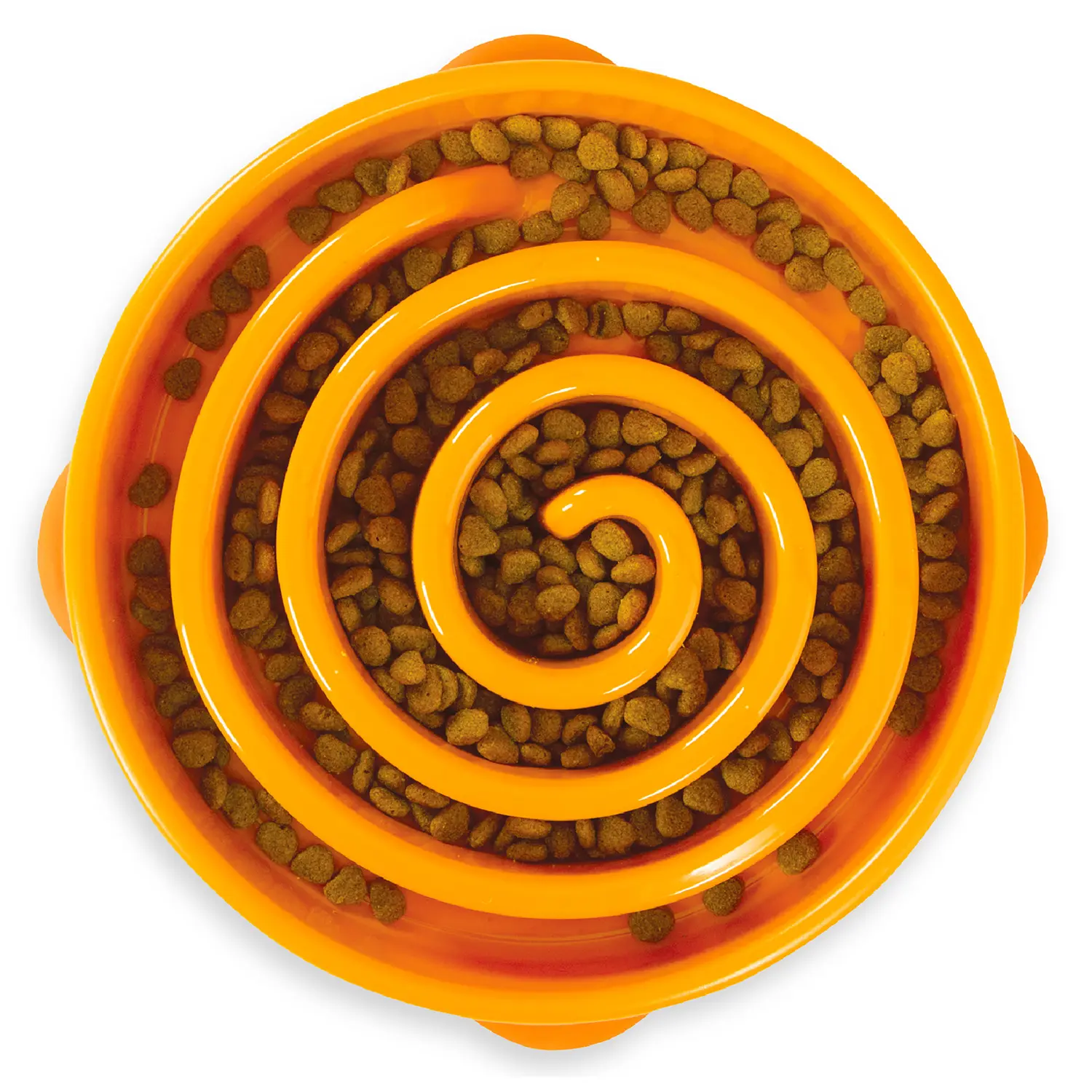 Advanced Outward Hound Fun Feeder Interactive Dog Bowl Slow Feeder Orange Large Pure