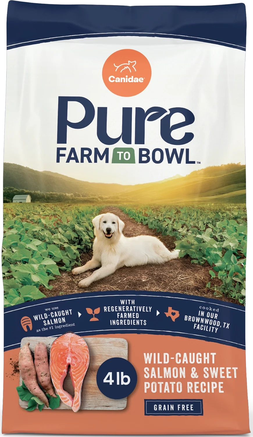 World-Class Canidae Pure Goodness Grain- Puppy Dry Food Salmon Sweet Potato Recipe 4-lb Dependable