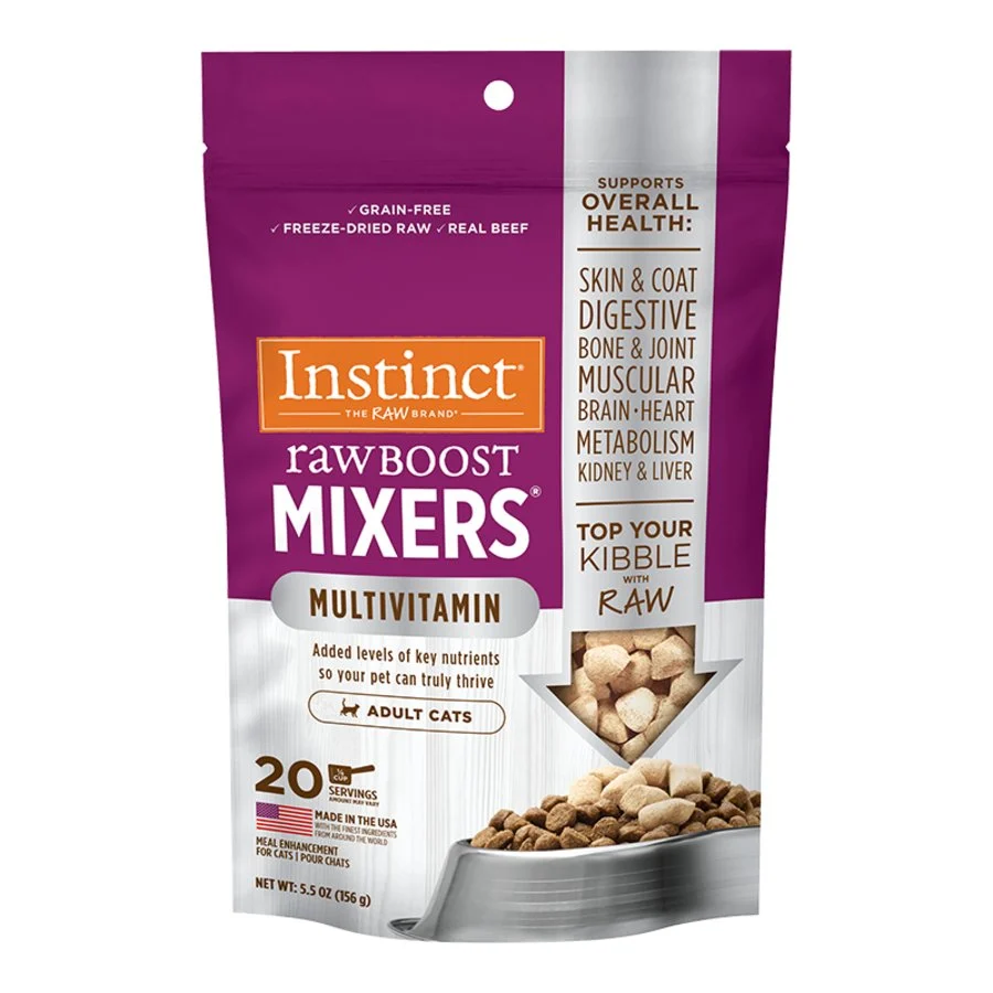 High-End Instinct Raw Boost Mixers Multivitamin ze-Dried Adult Cat Food Topper 5.5-oz Optimized