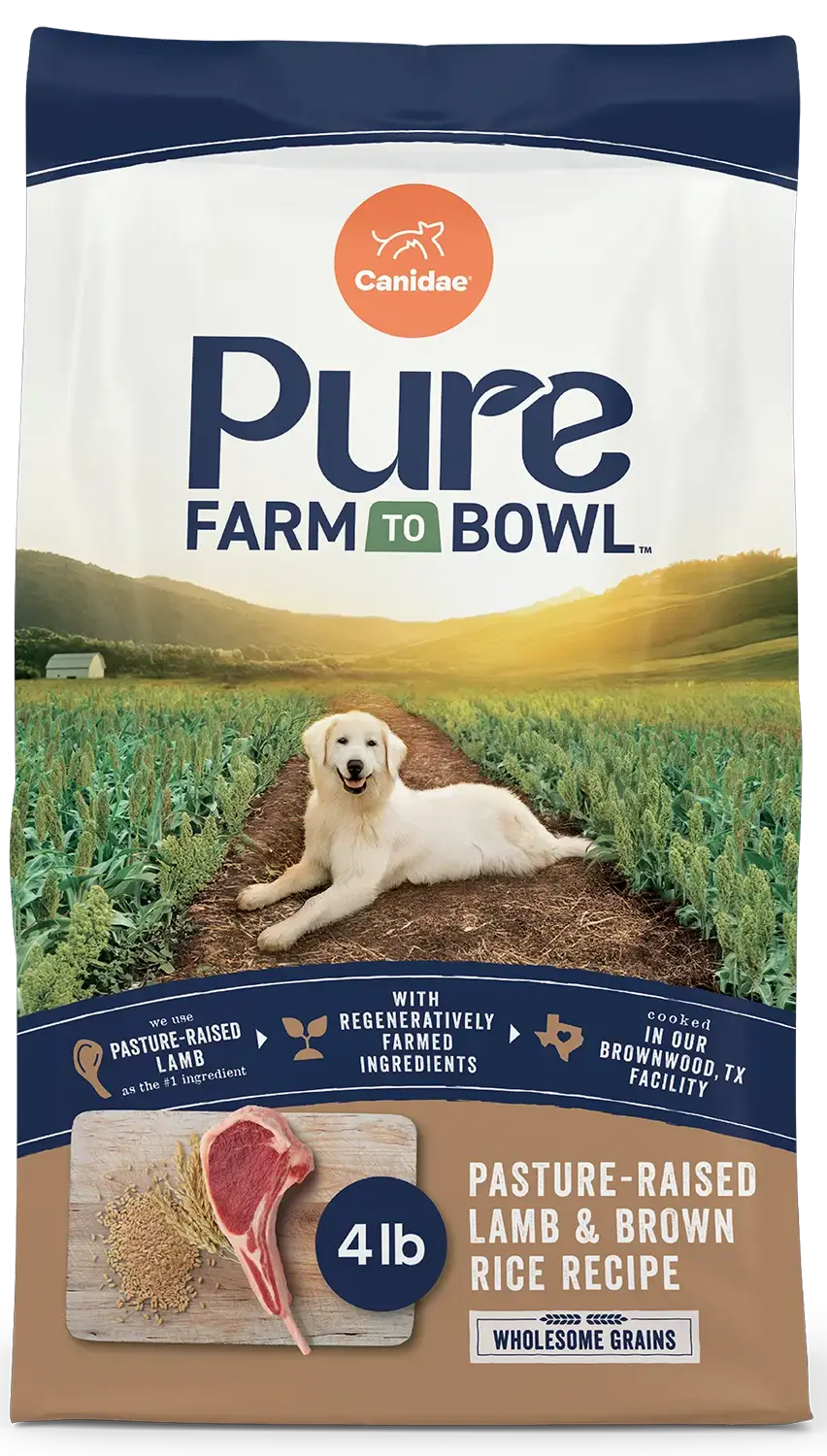 Smart Canidae Pure Goodness Wholesome Grains Adult Dry Dog Food Lamb Brown Rice Recipe 4-lb Advanced