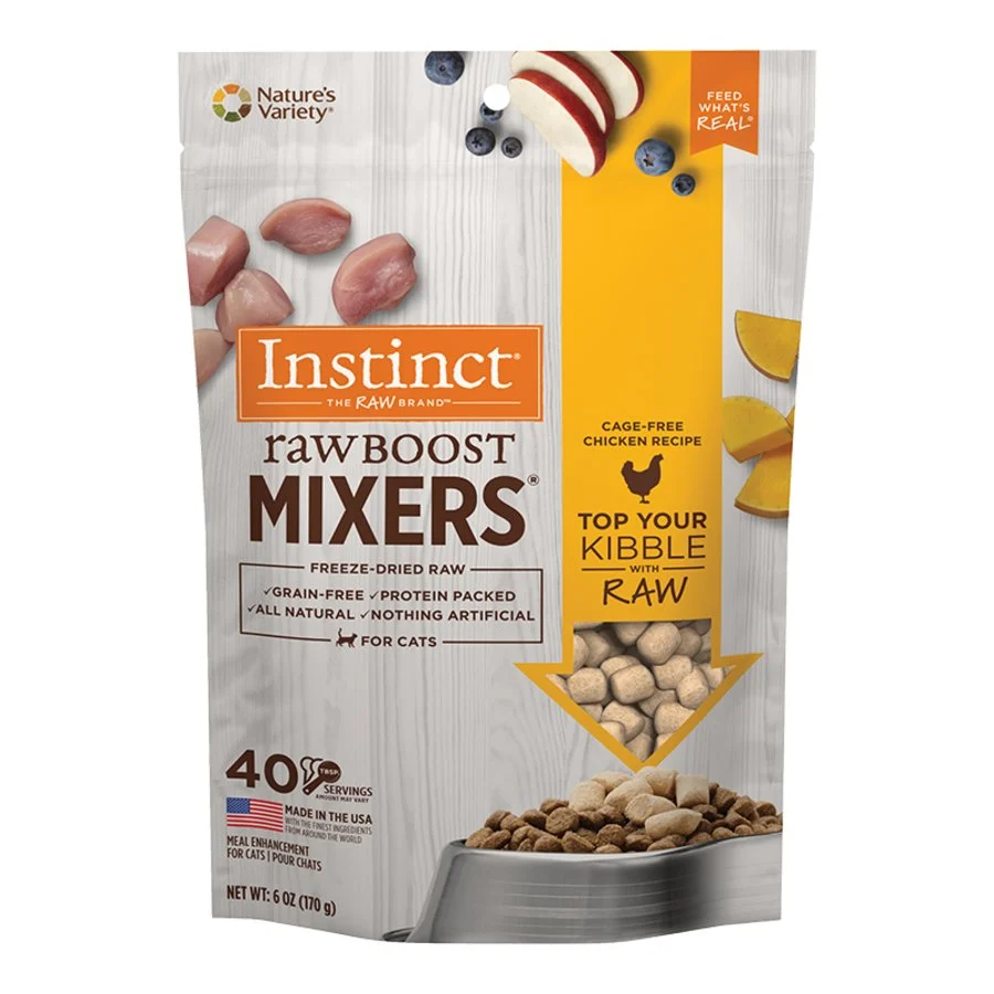 Sustainable Instinct Raw Boost Mixers ze-Dried Cat Food Topper Chicken Recipe 6-oz Next-Generation