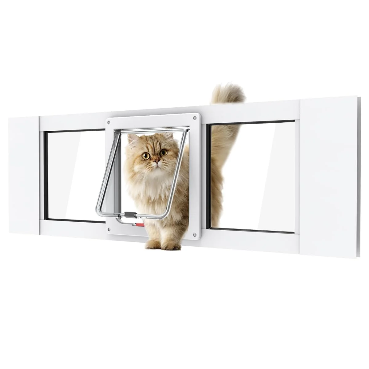 Classic YGNNJY Aluminum Cat Door for Windows – Adjustable 32-36 inch Magnetic Closure Weatherproof Practical