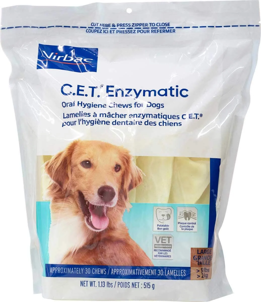 Functional Virbac C.E.T. Enzymatic Oral Hygiene Chews for Large Dogs 51 lb – 90 Chews Expertly Made