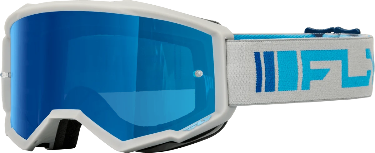 Smart Zone Goggle Silver Blue W Dark Blue Mirror Smoke Lens Trendy