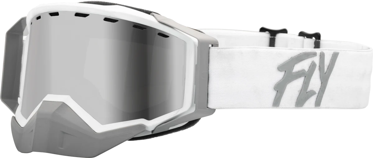 Advanced Zone Snow Goggle Wht Light Gry W Silver Mirror Smoke Lens Enhanced
