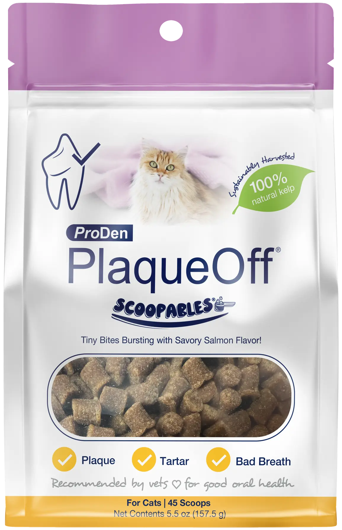 World-Class NaturVet ProDen PlaqueOff Scoopables Cat Dental Treats 45 Count 5.5-oz Eco-Friendly