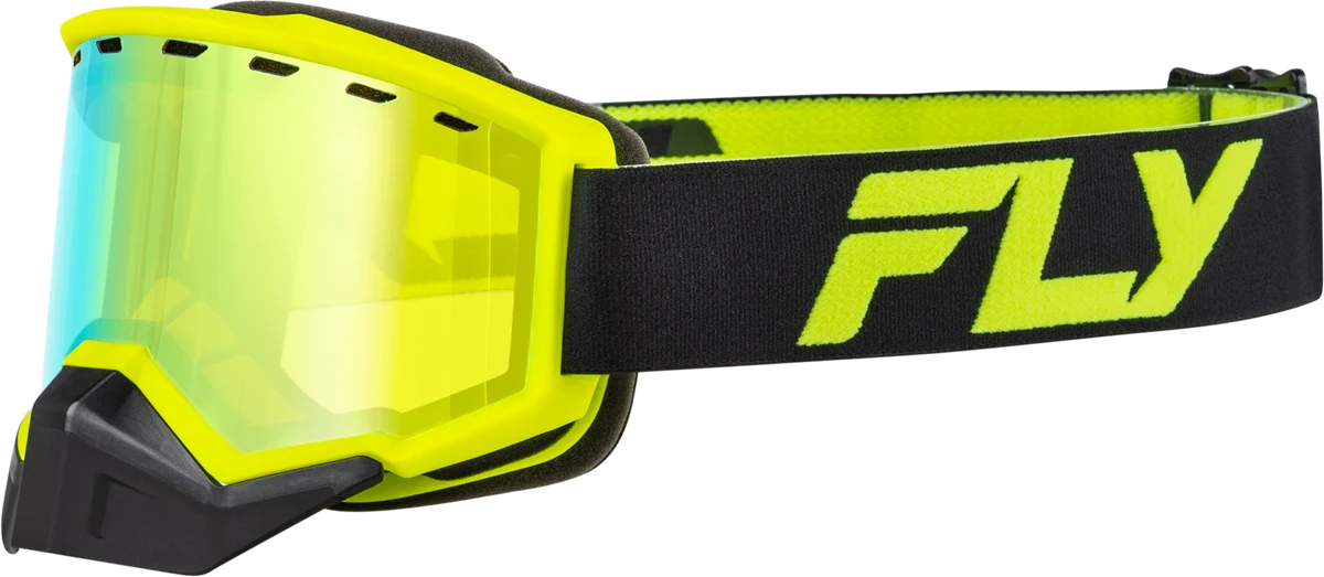 Elegant Focus Snow Goggle Black Hi Vis W Gold Mirror Yellow Lens Powerful
